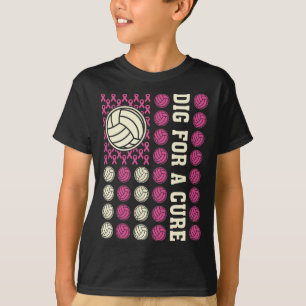 T-shirt Creg Pour Le Ruban Cure Volleyball Rose Cancer Du