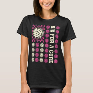 T-shirt Creg Pour Le Ruban Cure Volleyball Rose Cancer Du