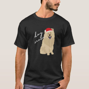 T-shirt Crème Chow Chow Chien Maman Noël