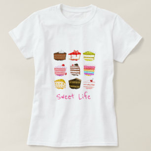 T-shirt Crème colorée de la vie de gâteau mignon doux de