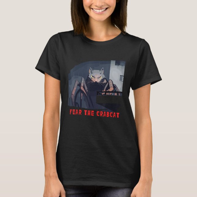 T-shirt Crème Crabcat chat Crabcat Cryptozoologie Cryptozo (Devant)