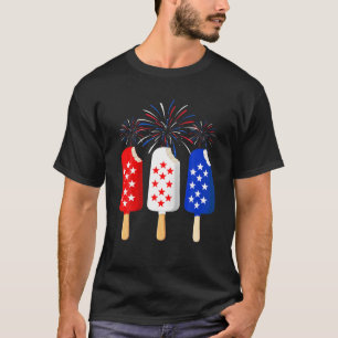 T-shirt Crème de glace 4 juillet Drapeau américain Hommes