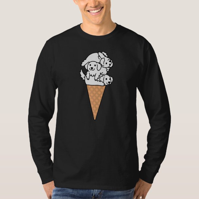 T-shirt Crème de glace Chien des Pyrénées (Devant)