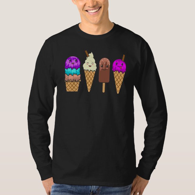 T-shirt Crème de glace cône été garçons filles Graphisme (Devant)