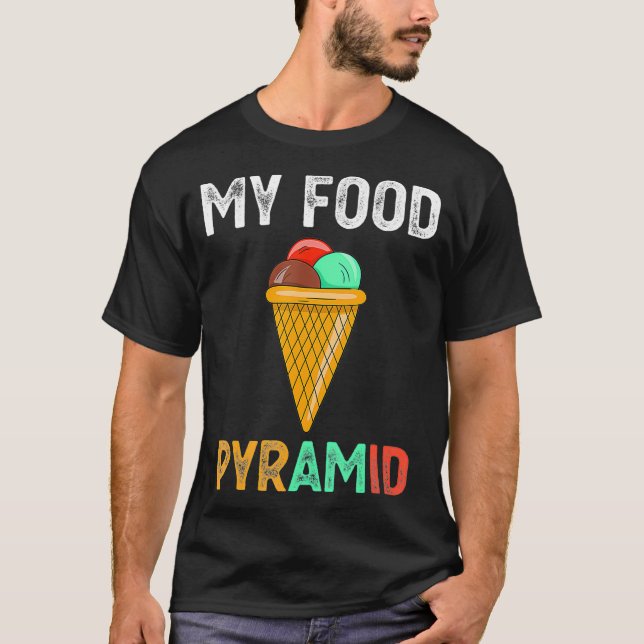 T-shirt Crème de glace cône Ma nourriture Pyramide Été Crè (Devant)