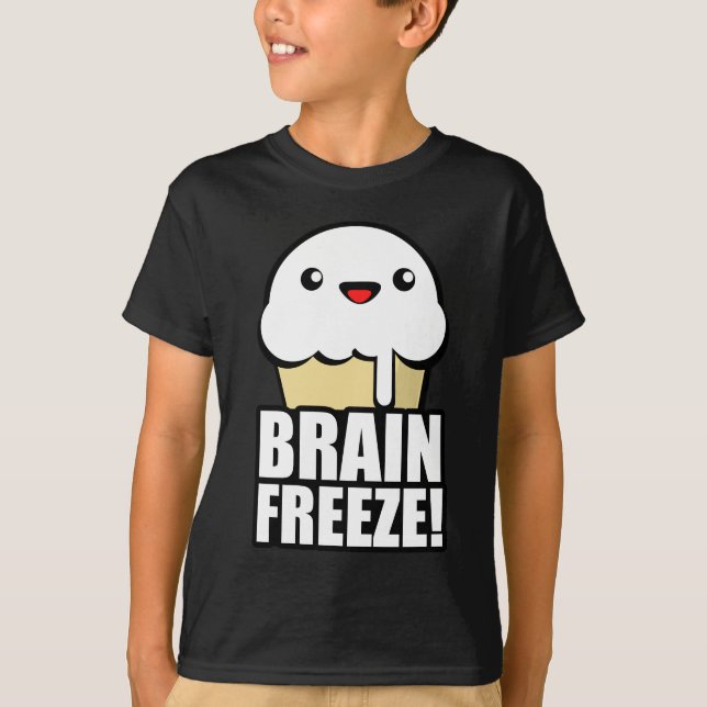 T-shirt Crème de glace congeler le cerveau (Devant)