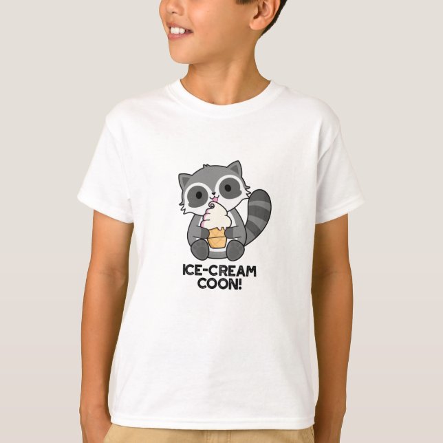 T-shirt Crème de glace Coon drôle animal Racoon Pun (Devant)