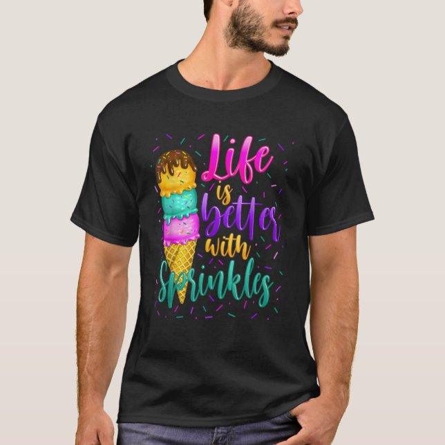 T-shirt Crème De Glace Douce Avec Saupoudrer (Devant)