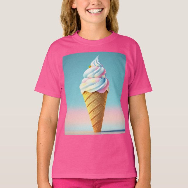 T-shirt Crème de glace Kitty (1) : (Devant)
