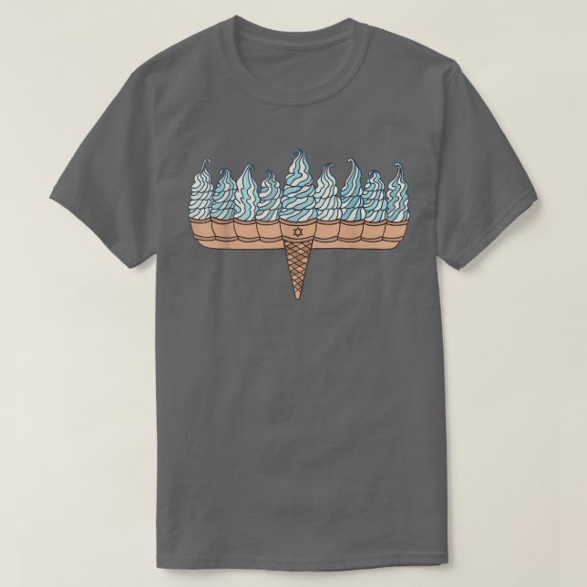 T-shirt Crème de glace Menorah Hanoukka Jour juif  (Design devant)