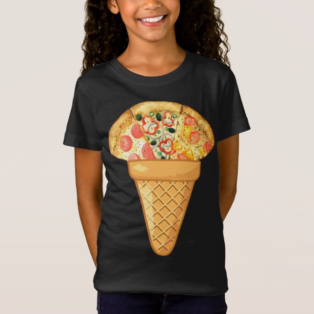 T-Shirt CRÈME DE GLACE PIZZA - NOURRITURE RAPIDE ET CRÈME  (Devant)
