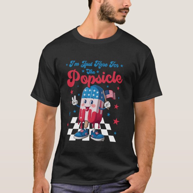T-shirt Crème De Glace Rouge Blanc Et Cool 4 juillet Popsi (Devant)