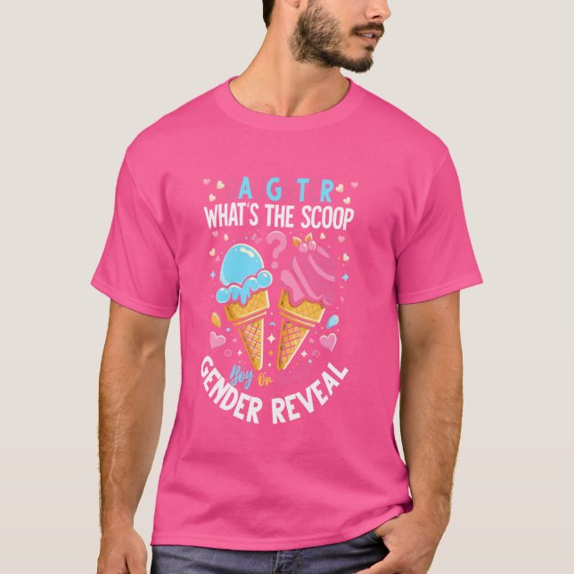 T-shirt Crème de glace Whats The Scoop Genre Reveal Fille (Devant)