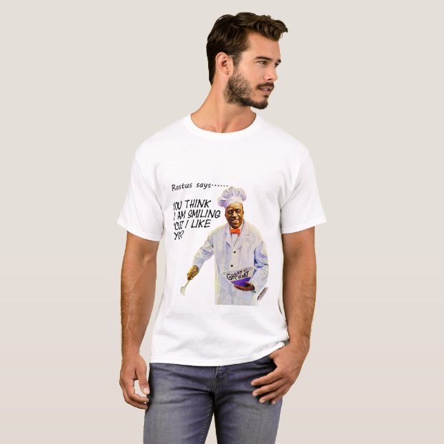 T-shirt Crème d'homme de blé - Rastus dit ..... (Devant entier)