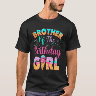 T-shirt Crème Glace Frère De L'Anniversaire Fille Famille