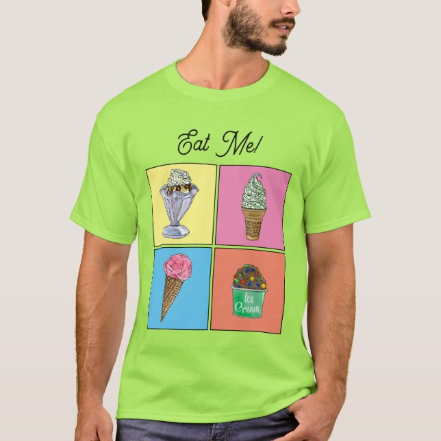 T-shirt crème glacée 4 personnalisées (Devant)