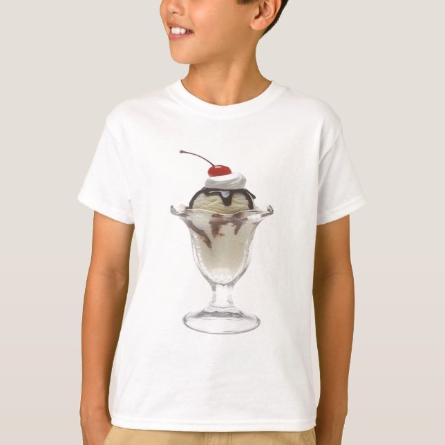 T-shirt Crème glacée au chocolat Sundae (Devant)