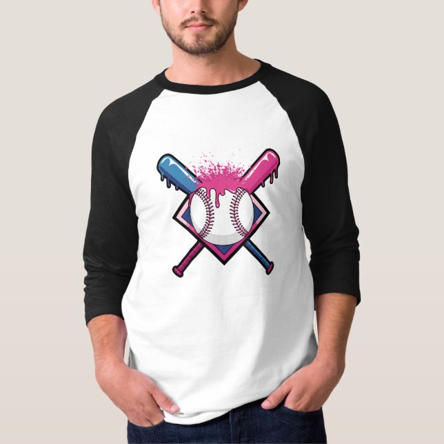 T-shirt Crème Glacée Baseball Drip Amoureux de Baseball (Devant)