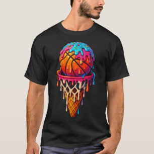 T-shirt Crème glacée basketball drip pour garçons filles j