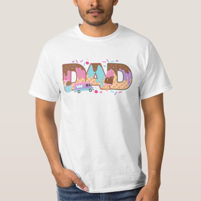 T-shirt Crème glacée chemise d'anniversaire Papa de la fil (Devant)