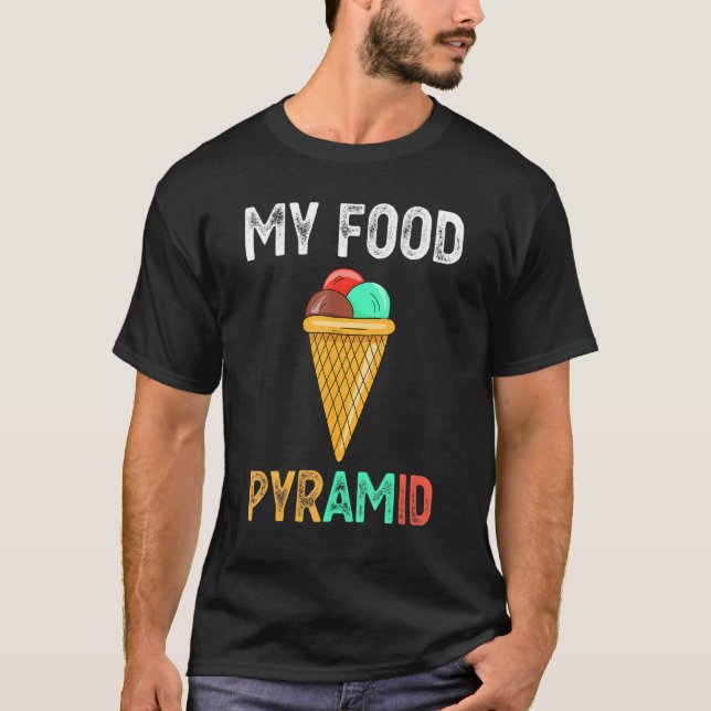 T-shirt Crème glacée cône Ma nourriture Pyramide Été Crème (Devant)