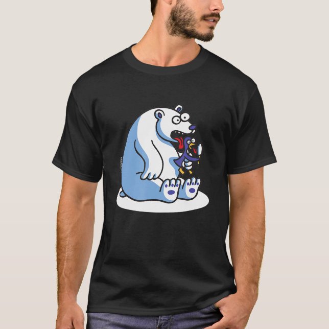 T-shirt crème glacée de pingouin d'ours polaire amusante (Devant)