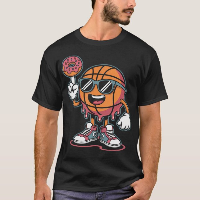 T-shirt Crème Glacée Donut de Basket-ball (Devant)