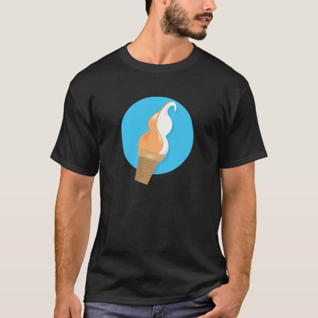 T-shirt crème glacée douce orange et vanille (Devant)