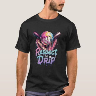 T-shirt Crème Glacée Douce Qui Dégouline Sport Balle Molle