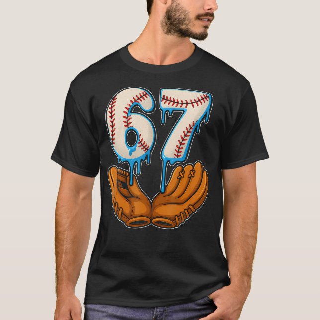 T-shirt Crème Glacée Drip Baseball 67 Style de Vie Basebal (Devant)