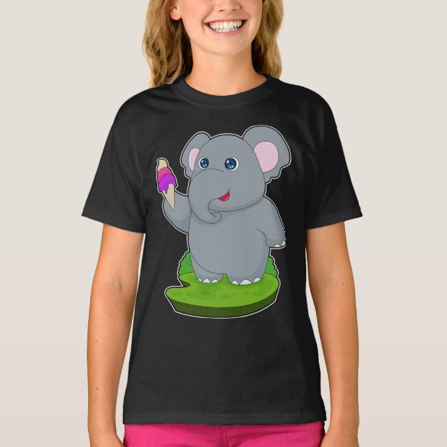 T-shirt Crème glacée Eléphant Waffe (Devant)