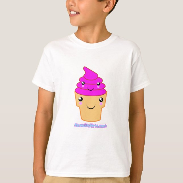 T-shirt Crème glacée et cône amis Kawaii (Devant)