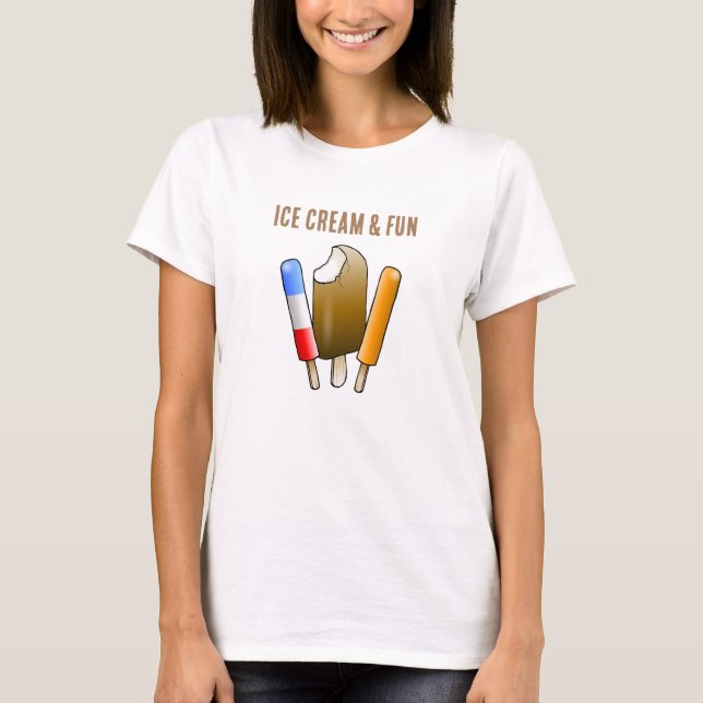 T-shirt Crème Glacée et Glaçon (Devant)
