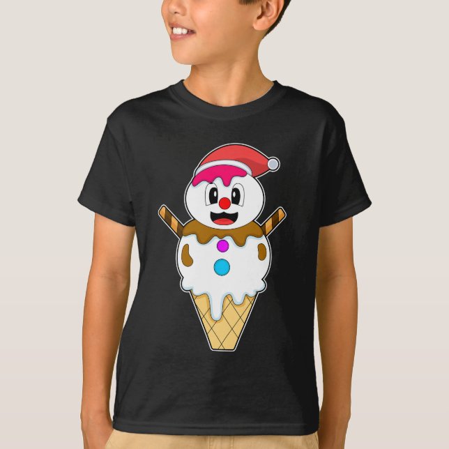 T-shirt Crème glacée gaufre Noël Snowman (Devant)