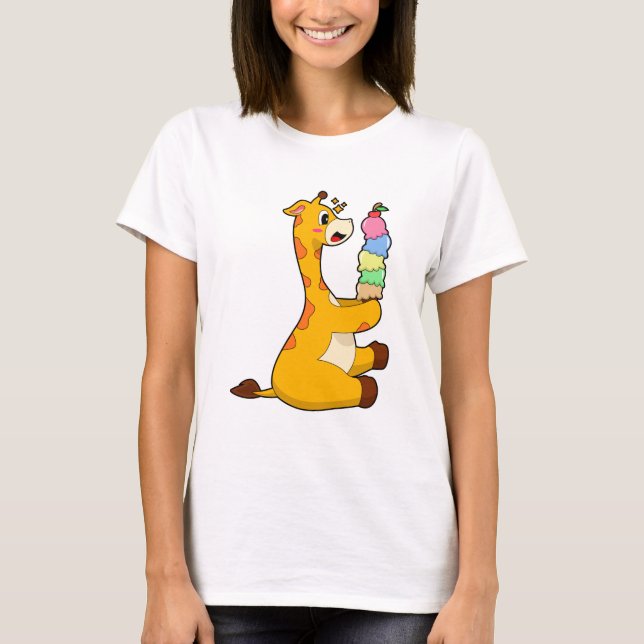 T-shirt Crème glacée Giraffe gaufre (Devant)