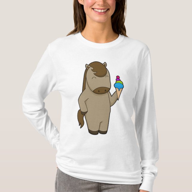 T-shirt Crème glacée Horse gaufre (Devant)