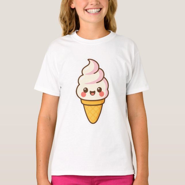 T-shirt Crème glacée Kawaii douce (Devant)