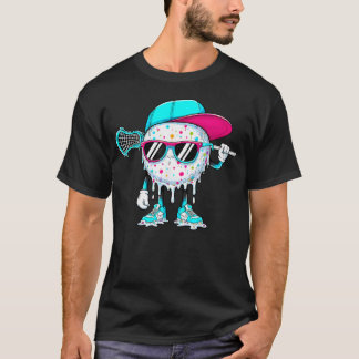 T-shirt Crème Glacée Lacrosse Drip Casque Lax Bâtons Sport
