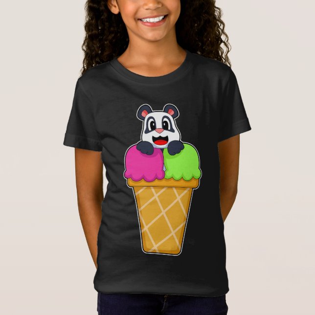 T-Shirt Crème glacée Panda Waffe (Devant)