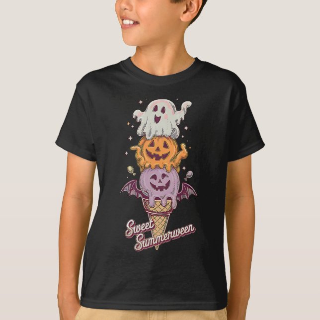 T-shirt Crème glacée Popsicle d'été Halloween doux Summerw (Devant)