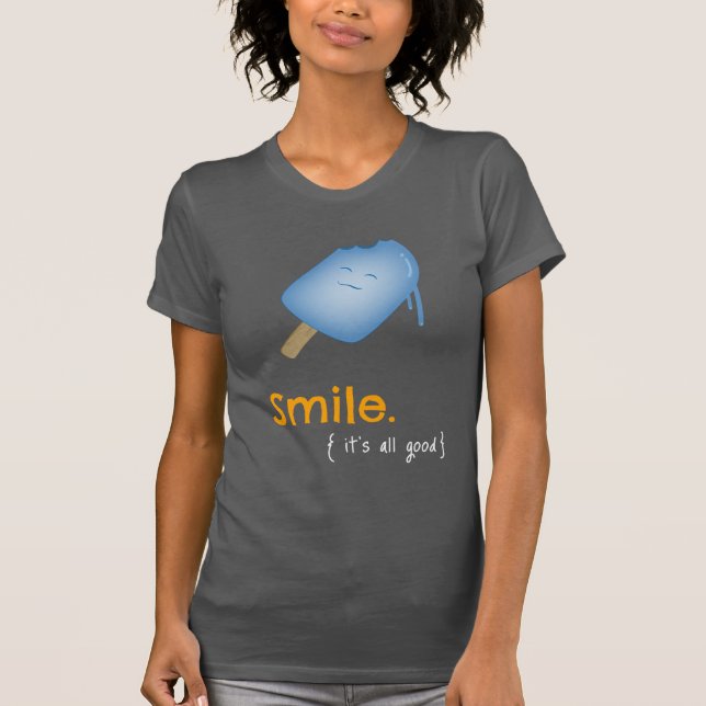 T-shirt crème glacée Smile Popsicle (noir) (Devant)