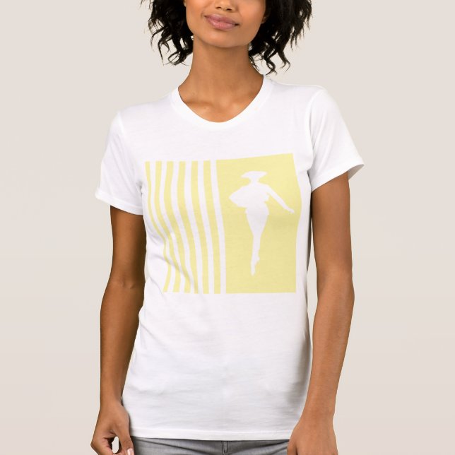 T-shirt Crème Grandes Modernes avec Silhouette Mode (Devant)