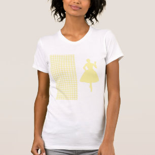 T-shirt Crème Moderne Houndstooth avec Silhouette Mode