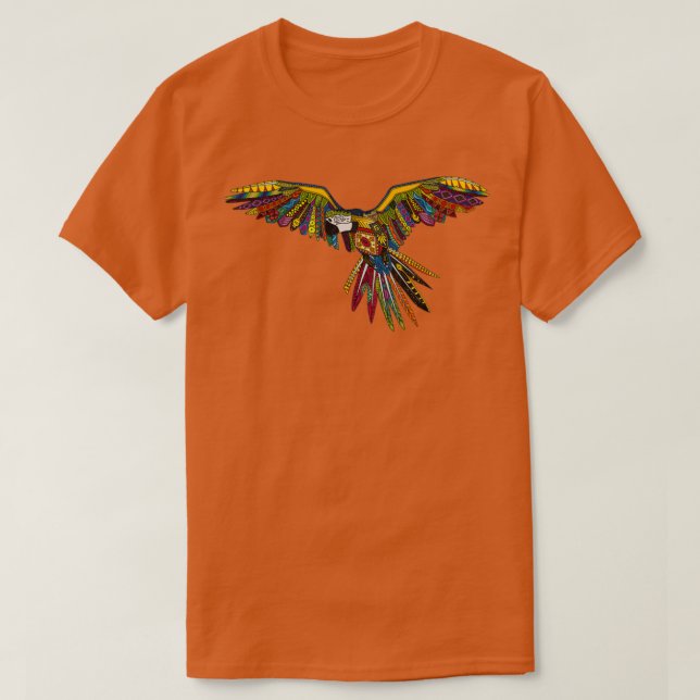 T-shirt crème perroquet arlequin (Design devant)