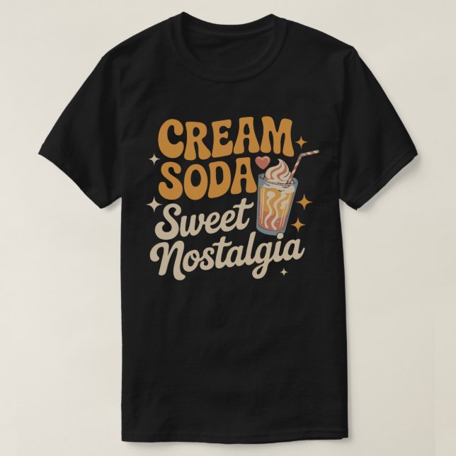 T-shirt Crème Soda Douce Nostalgie , Ancienne École De Sod (Design devant)