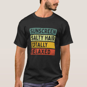 T-shirt Crème Solaire Cheveux Salés Totalement Relaxé Vaca