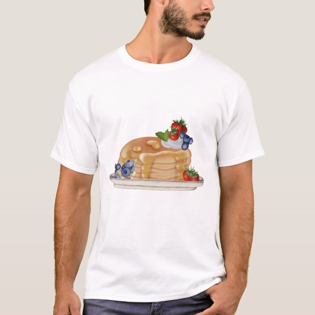 T-shirt Crêpes Dessinées à la Main Baies Nourriture Petit  (Devant)