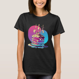 T-shirt Crêpes Synthwave Années 80 Esthétique Rétro-onde