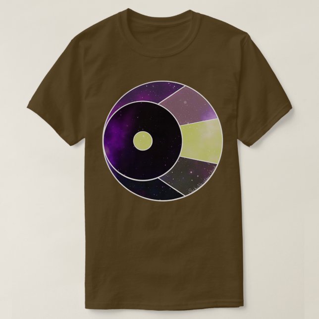 T-shirt Crescent Lune de fantaisie violet et jaune (Design devant)