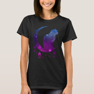T-shirt Crescent Moon Chat Mystique Pastel Goth Spirituel